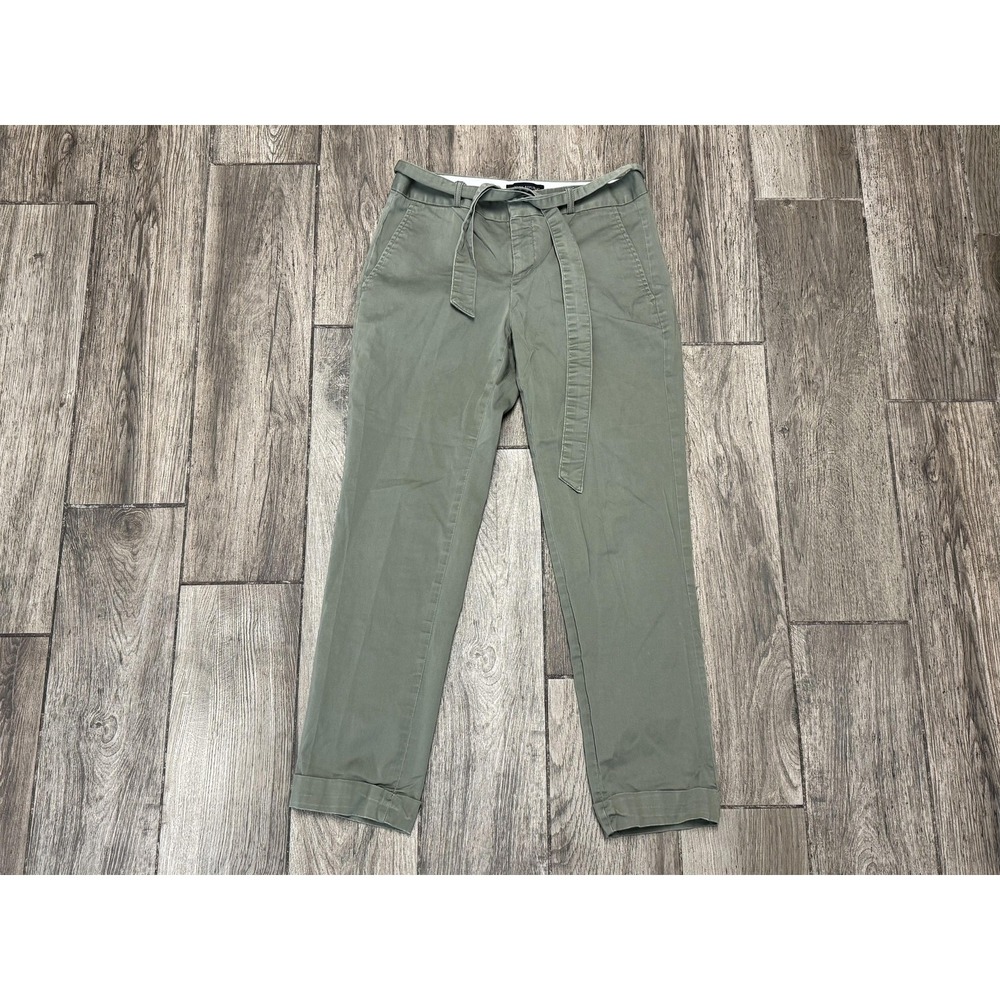 Banana Republic Pants Womens 2 Green Avery Belted Casual Chino Straight Leg